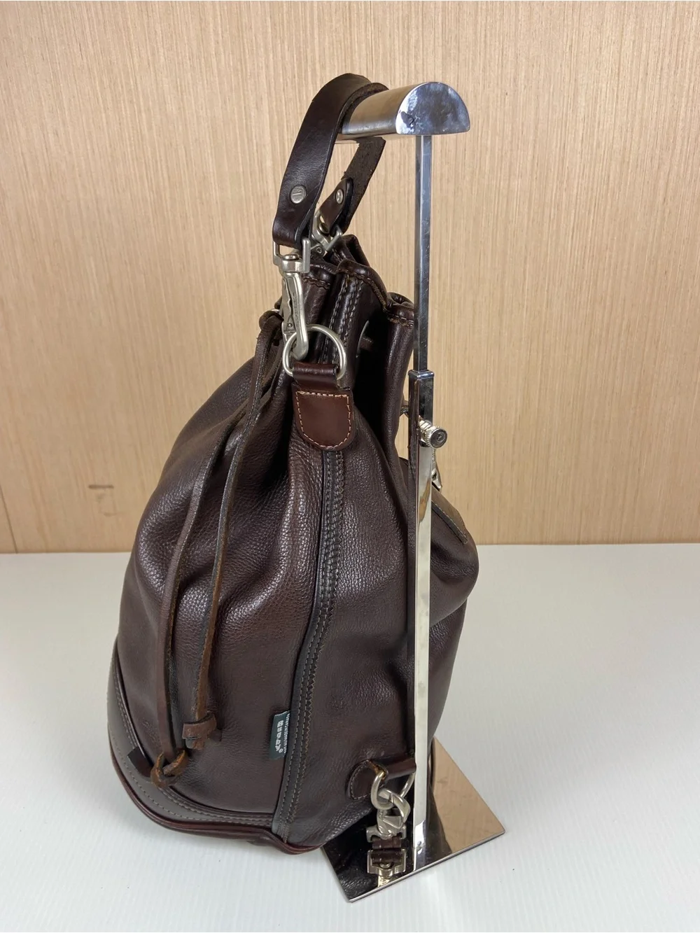 Vintage Rugby North America Brown Leather Bucket Backpack 🤎